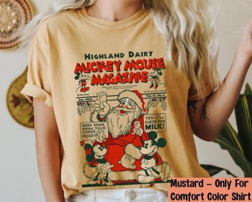 Mickey Minnie Mouse Santa Claus Magazine Shirt, Vintage Disney Xmas T-shirt