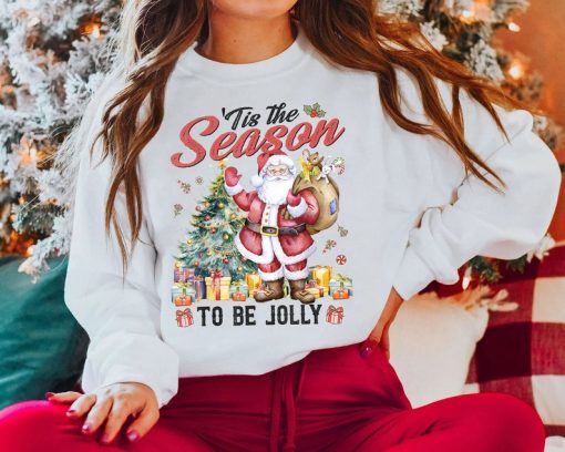 Tis The Season To Be Jolly Sweatshirt, Winter Holiday Sweatshirt