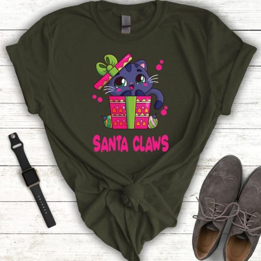 Santa Claws Cat Shirt, Funny Christmas Sweatshirt