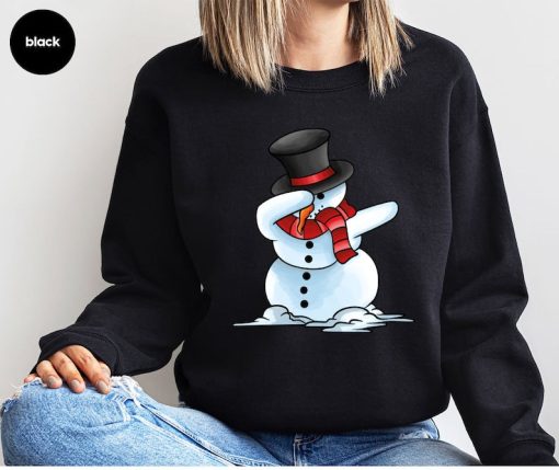 Christmas Sweatshirt, Snowman Sweatshirt, Christmas Party Long Sleeve Sweatshirt