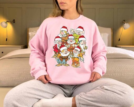 Santa Seven Dwarfs Characters Christmas Light Sweatshirt