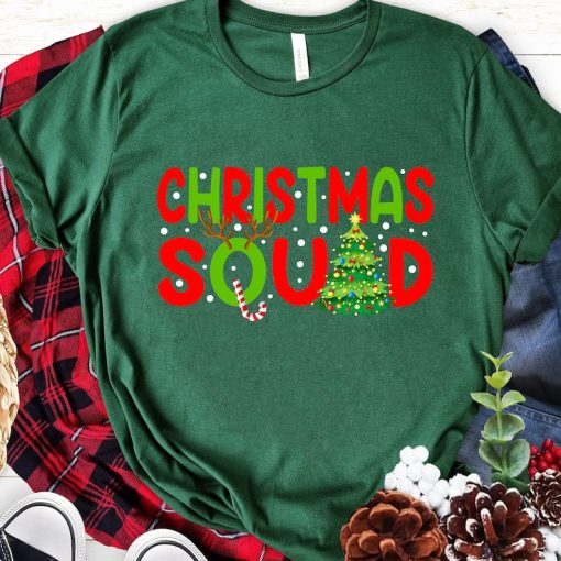 Christmas Squad Funny Xmas Tree Family Matching Pajamas T-Shirt