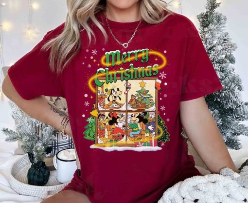 Vintage Merry Christmas Mickey and Friends Shirt, Disney Christmas Trip Shirt