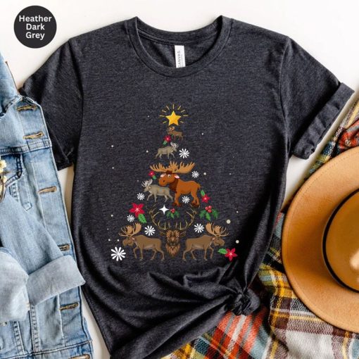 Funny Moose christmas tree shirt,Moose Christmas tshirt