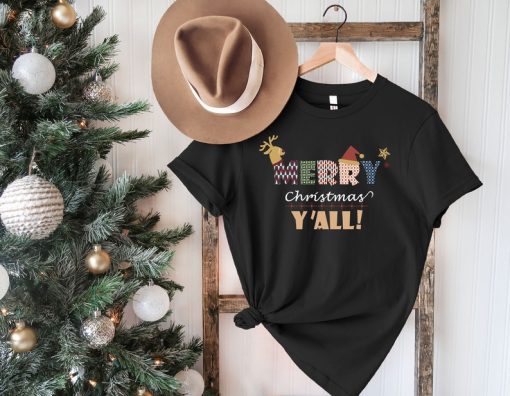 Merry Christmas Yall Shirt, Funny Christmas Tee