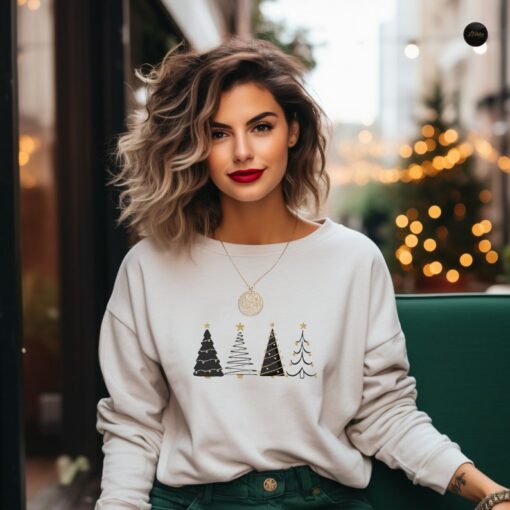 Christmas Tree Sweatshirt, Christmas Shirts for Women, Christmas Crewnec