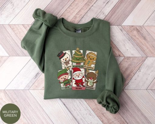 Tarot Card Christmas Sweatshirt, Retro Tarot Christmas Sweatshirt