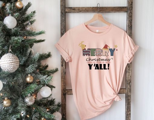 Merry Christmas Yall Shirt, Funny Christmas Tee