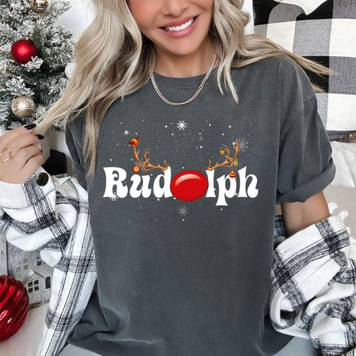 Rudolph Red Nose Reindeer Christmas Funny T-Shirt