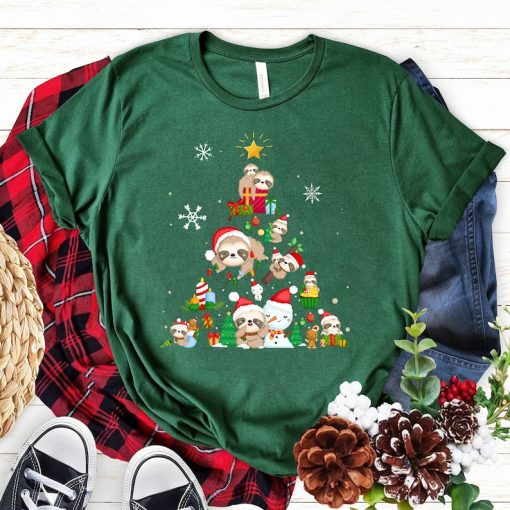 Funny Sloth Christmas Tree shirt, Merry Slothmas Shirt