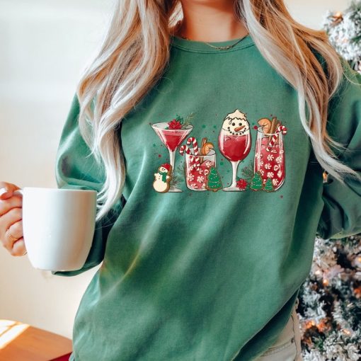 Comfort Colors® Christmas Cocktail Shirt, Christmas Wine Lover Shirt