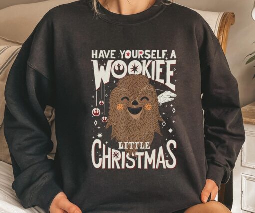 Wookiee Little Christmas Sketched Sweatshirt, Star Wars Christmas Sweatshirt