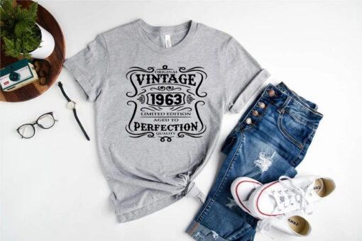 Vintage 1963 Limited Edition Aged Shirt, 60th Birthday Gift For Men Women