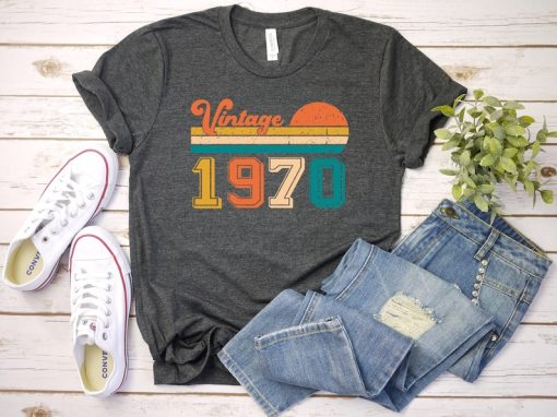 Vintage 1970 53th Birthday Gifts T-Shirt For Men Women