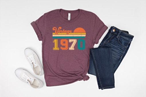 Vintage 1970 53th Birthday Gifts T-Shirt For Men Women