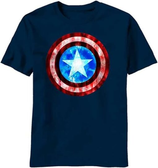 Captain America Gritty Shield Logo T-Shirt Sheer