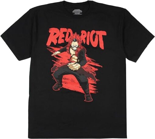 My Hero Academia Men's Eijiro Kirishima Red Riot Character Anime T-Shirt