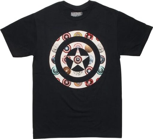 Captain America Logos On Shield Logo T-Shirt