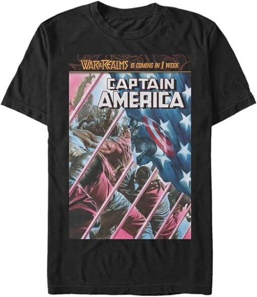 Marvel Big & Tall Classic Captain America Men's Tops Short Sleeve Tee Shirt