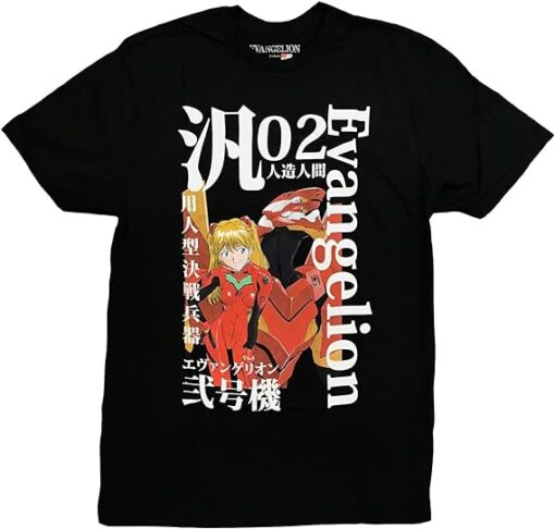 Neon Genesis Evangelion: Asuka and Evangelion Unit-02 T-Shirt - Officially Licensed