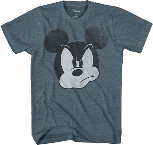 Mad Mickey Mouse Distressed Design T-Shirt for Adults