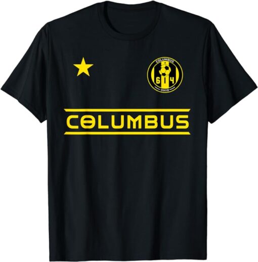 Columbus Ohio 614 Star Designer Badge T-Shirt