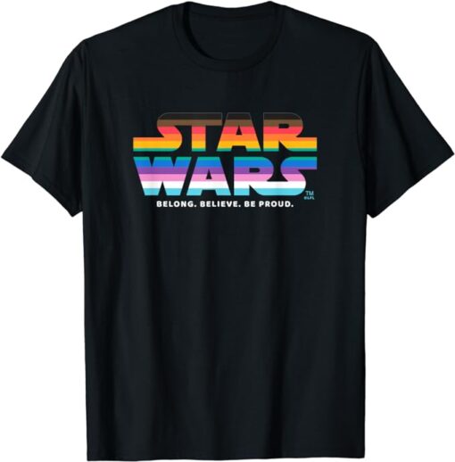 Star Wars Pride Inclusive Rainbow Logo Belong Be Proud T-Shirt