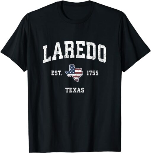 Laredo Texas TX Vintage American Flag Sports Design T-Shirt