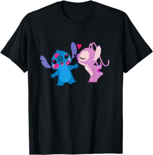 Disney Stitch and Angel Valentine’s Day Kisses T-Shirt