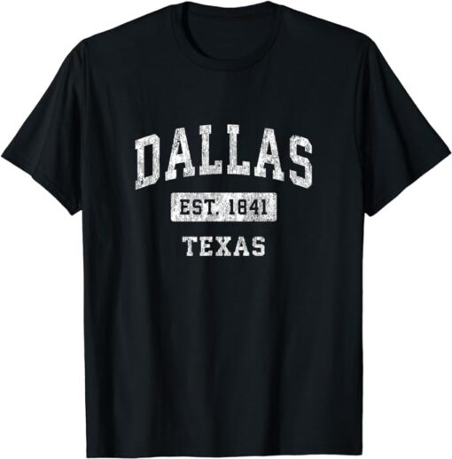 Dallas Texas TX Vintage Established Sports Design T-Shirt