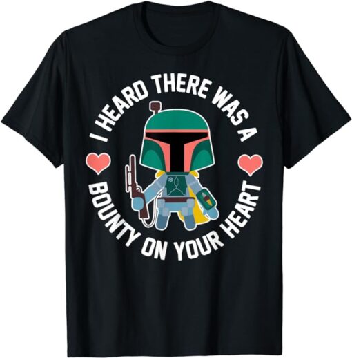 Star Wars Boba Fett Bounty Heart Valentine's Graphic T-Shirt T-Shirt