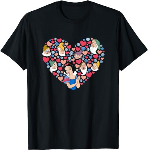 Disney Snow White and the Seven Dwarfs Heart Valentine's Day T-Shirt