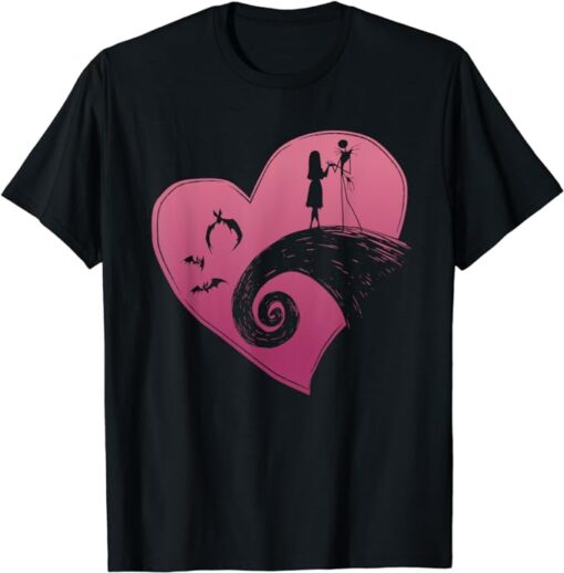 Disney The Nightmare Before Christmas Jack and Sally Heart T-Shirt