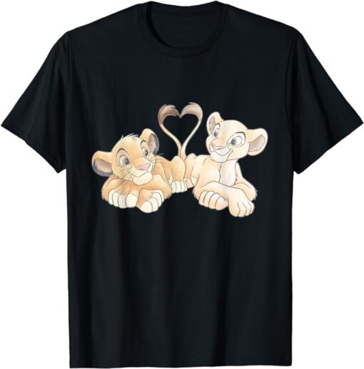 Disney The Lion King Simba and Nala Hearts Valentine’s Day T-Shirt