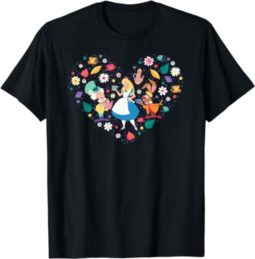 Disney Alice in Wonderland Tea Party Heart Valentine’s Day T-Shirt