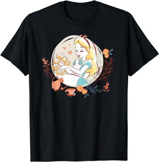 Disney Alice in Wonderland Flower Tea Party Valentine’s Day T-Shirt