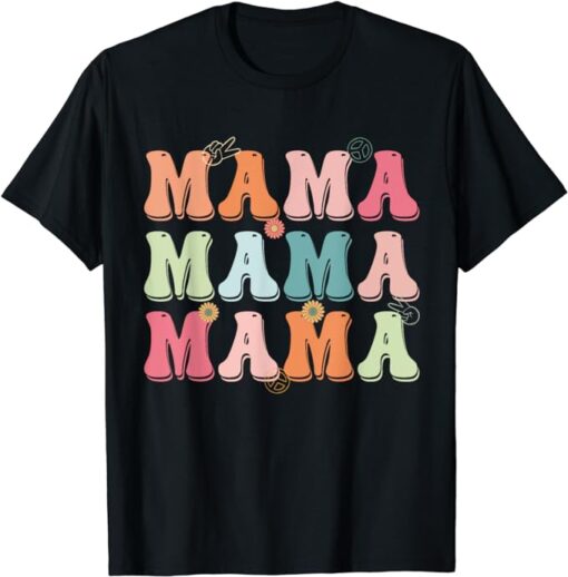 Groovy Mama Family Matching Mother's Day Party Women Hippie T-Shirt