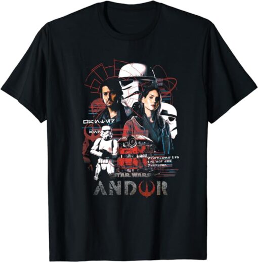 Star Wars: Andor Character Collage Poster T-Shirt