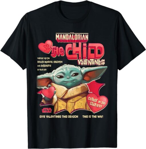 Star Wars The Mandalorian Grogu The Child Valentine’s Day T-Shirt