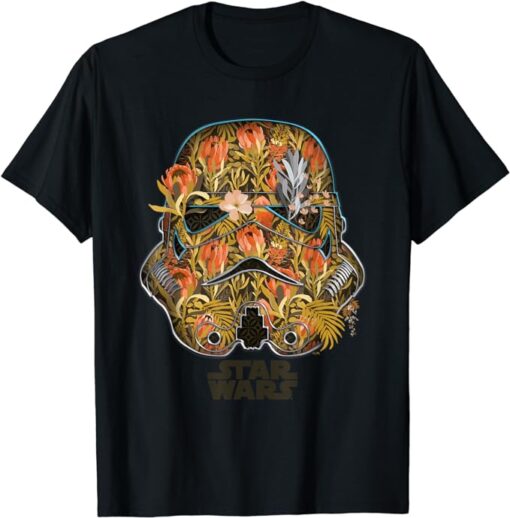 Star Wars Stormtrooper Helmet Floral Garden Reimagined T-Shirt