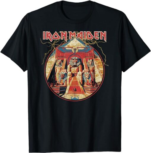 Iron Maiden - Powerslave Lightning Circle T-Shirt