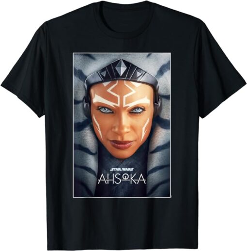 Star Wars Ahsoka Tano Face & Logo Series Poster Art Disney+ T-Shirt