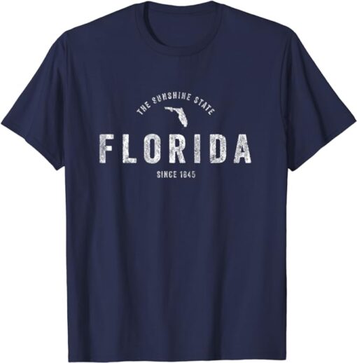 Florida T Shirt Vintage Sports Design Retro FL Tee