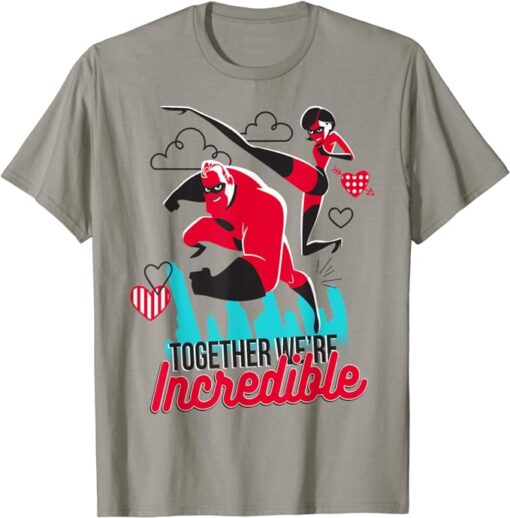 Disney Pixar Incredibles Couple Heart Valentine T-Shirt T-Shirt