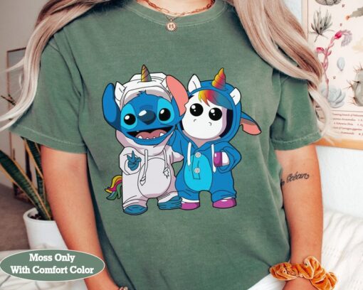 Disney Costume Stitch And Unicorn Cute Friends Halloween Costume Shirt, Disneyland Vacation Unisex