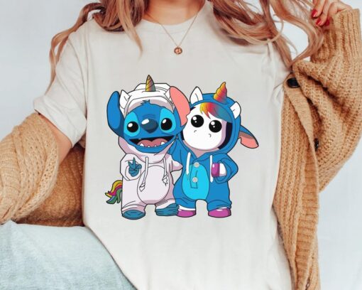 Disney Costume Stitch And Unicorn Cute Friends Halloween Costume Shirt, Disneyland Vacation Unisex