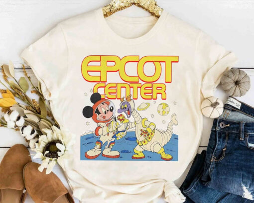 Disney Epcot Mickey Mouse & Figment Astronaut 1982 Retro Shirt, WDW Magic Kingdom Unisex T-shirt