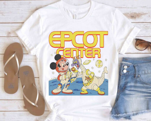 Disney Epcot Mickey Mouse & Figment Astronaut 1982 Retro Shirt, WDW Magic Kingdom Unisex T-shirt