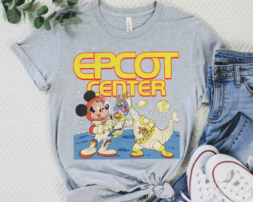 Disney Epcot Mickey Mouse & Figment Astronaut 1982 Retro Shirt, WDW Magic Kingdom Unisex T-shirt