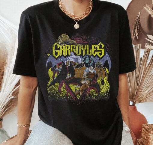 Disney Gargoyles Retro Rock And Roll T-Shirt, Gargoyles Poster T-Shirt, Disneyland Vacation Trip, Disney Family Matching Shirts